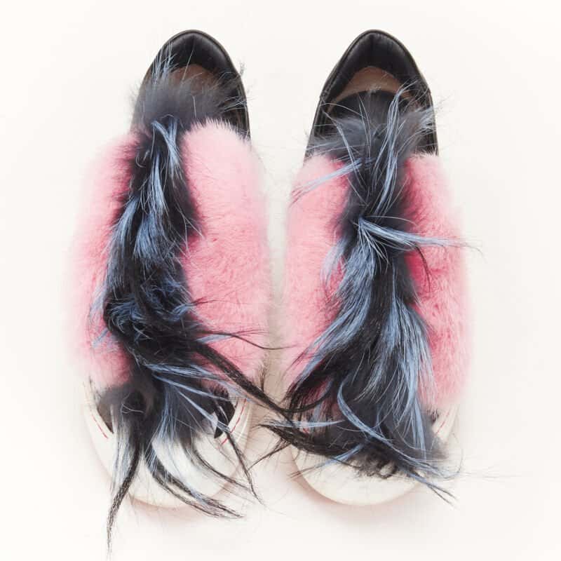 Fendi Pink Mohawk Sneakers MultiColor Leather Very good - Back View