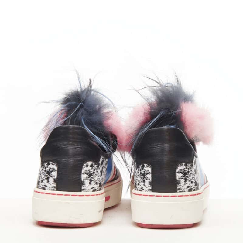 Fendi Pink Mohawk Sneakers MultiColor Leather Very good - Box View