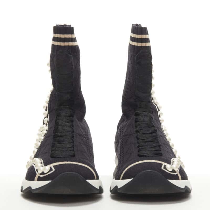 Fendi Pearl Sock Sneakers Black Very good - Inside View