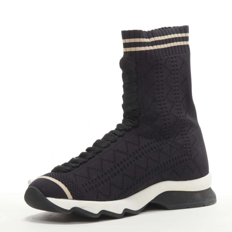 Fendi Pearl Sock Sneakers Black Very good - Model View