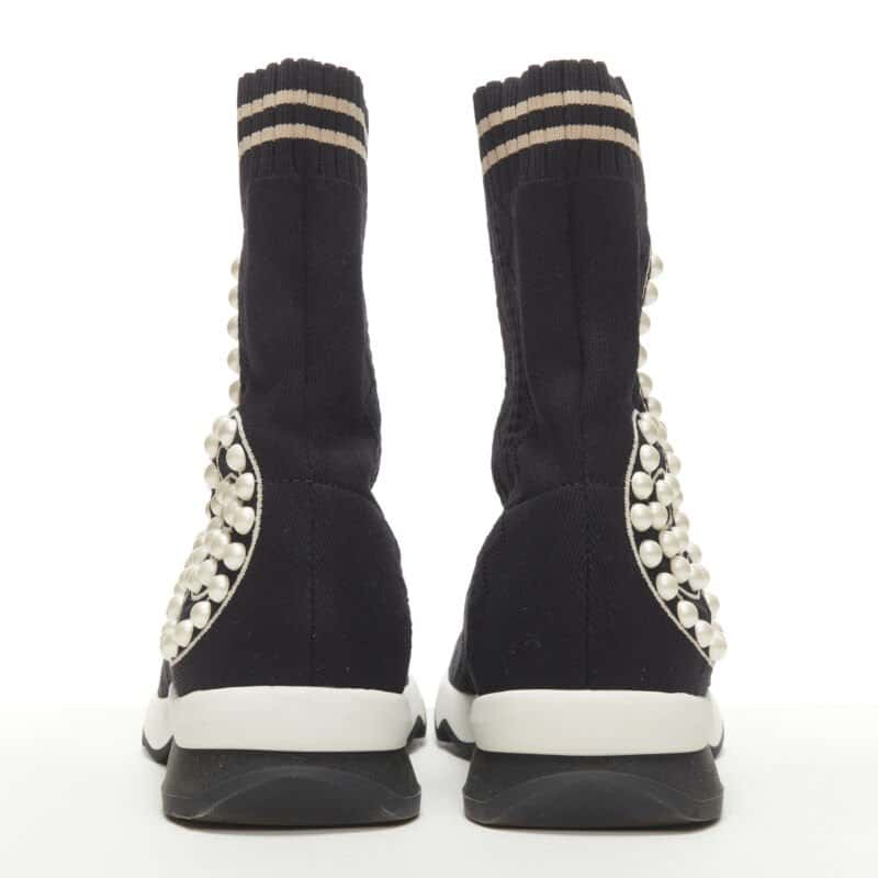 Fendi Pearl Sock Sneakers Black Very good - Box View