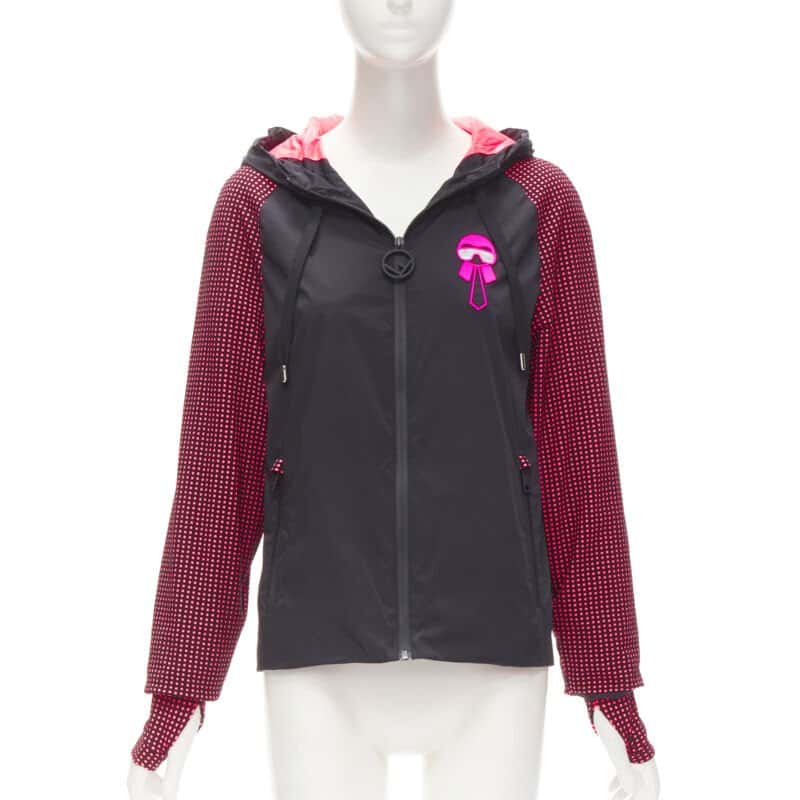 Fendi Black Pink Nylon Jacket Black Very good - Front View