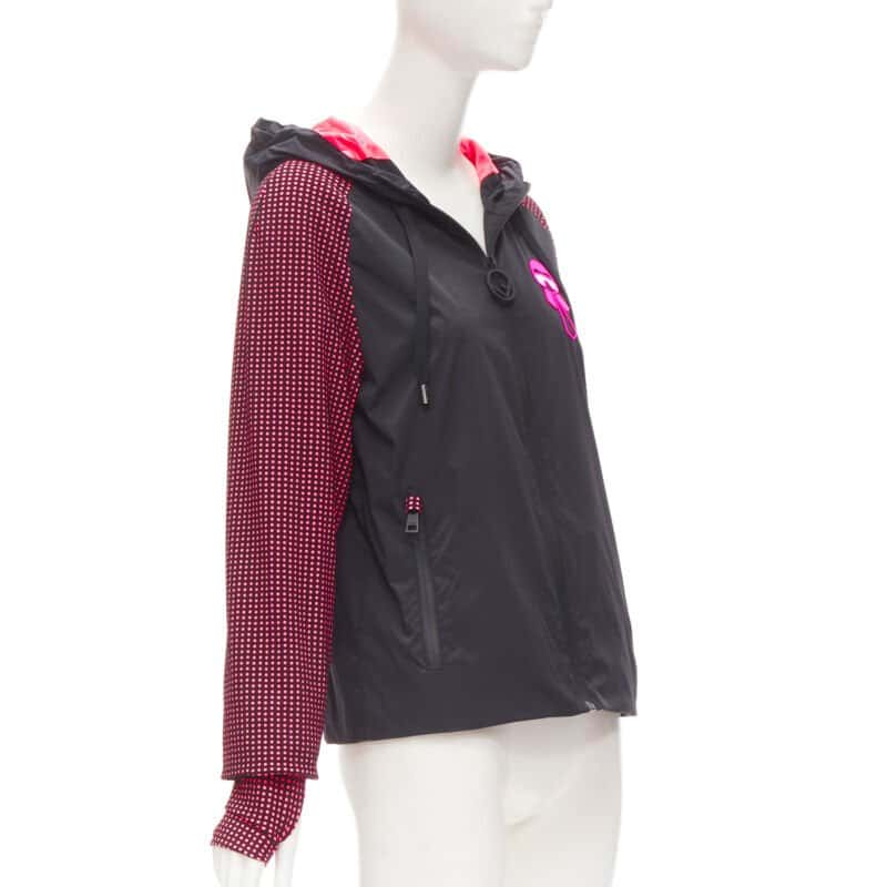 Fendi Black Pink Nylon Jacket Black Very good - Model View