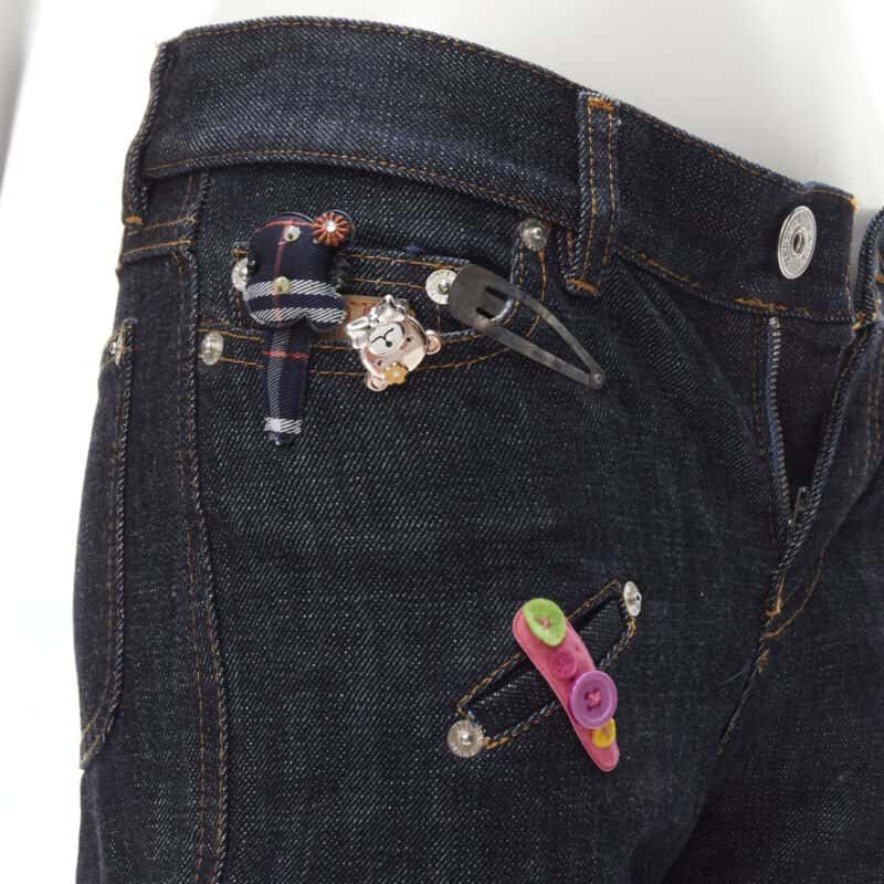 Moschino Denim Embroidered Jeans Blue Very good - Back View