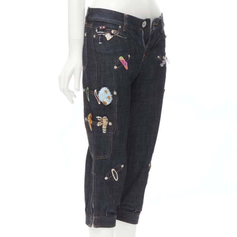 Moschino Denim Embroidered Jeans Blue Very good - Inside View