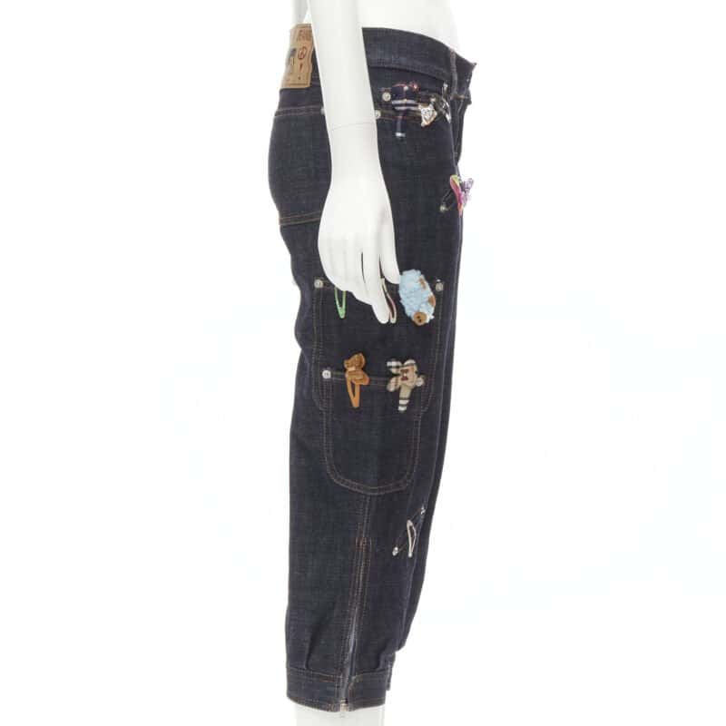 Moschino Denim Embroidered Jeans Blue Very good - Model View