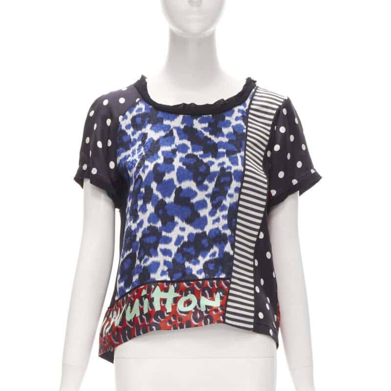 Louis Vuitton Graffiti Leopard Tee Black Silk Very good - Front View