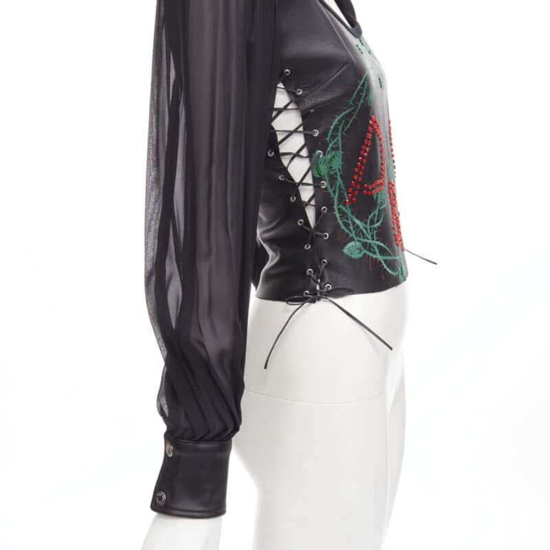 D&G Scaled Leather Blouse Black Leather Very good condition - Back View