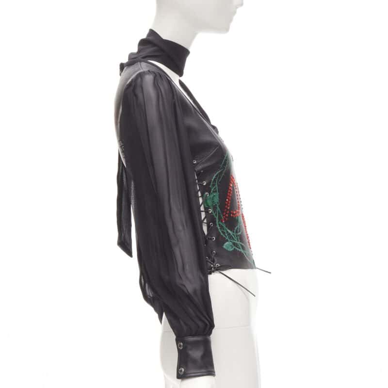 D&G Scaled Leather Blouse Black Leather Very good condition - Model View