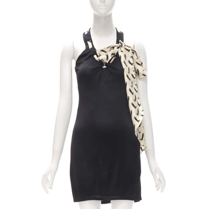 Gucci Boot Print Dress Black Viscose Very good - Front View