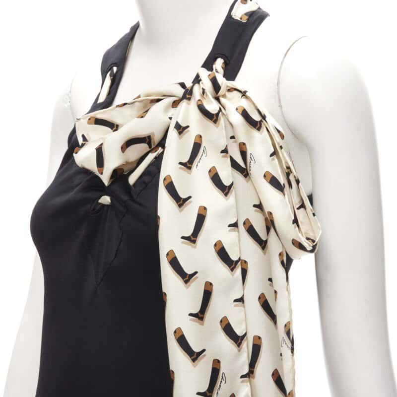 Gucci Boot Print Dress Black Viscose Very good - Back View