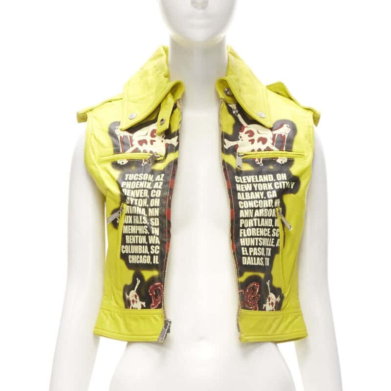 D&G Modern Beauty Biker Yellow Leather Never worn, with tag - Inside View