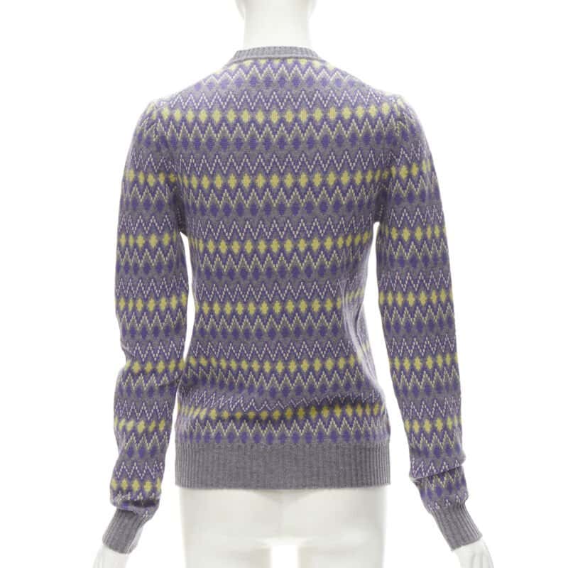 Prada Argyle Knit Sweater Purple Wool Very good - Box View