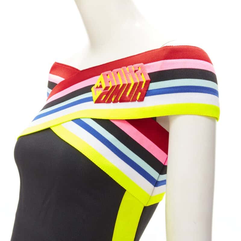 Fendi Cross Strap Dress Black Polyester Very good - Back View