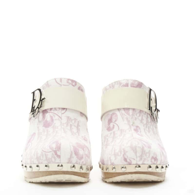 Christian Dior Monogram Wooden Clogs Pink Good condition - Inside View