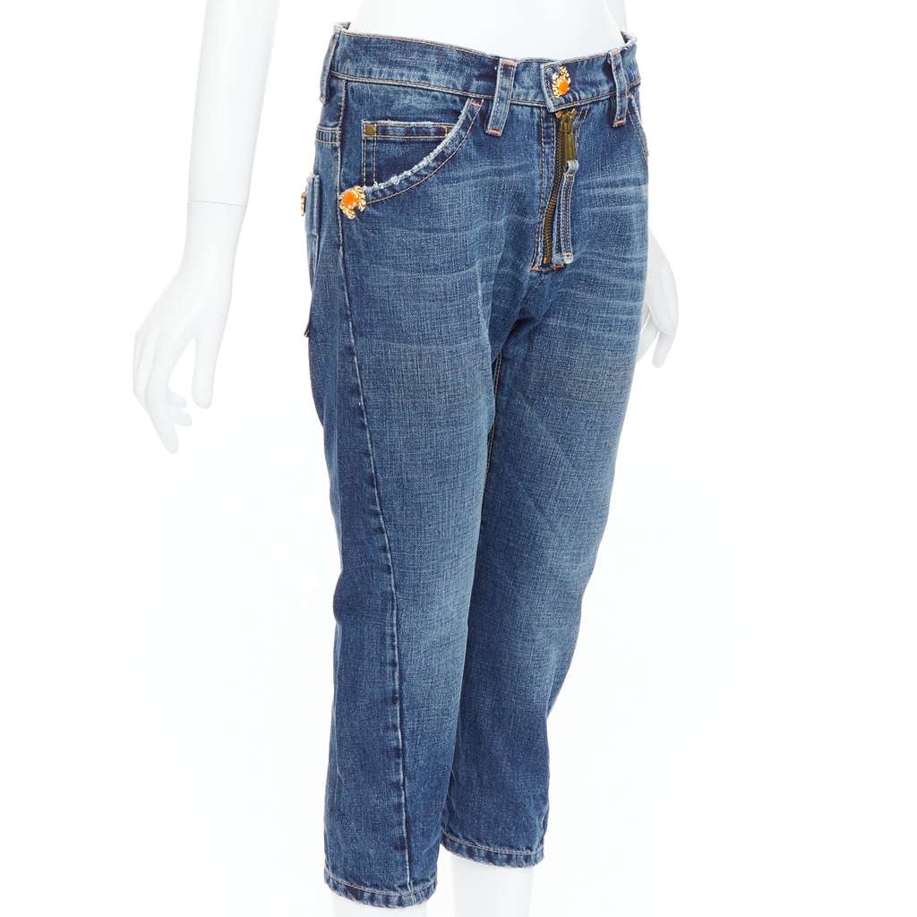 Dsquared2 Orange Cropped Jeans Blue Cotton Very good - Inside View