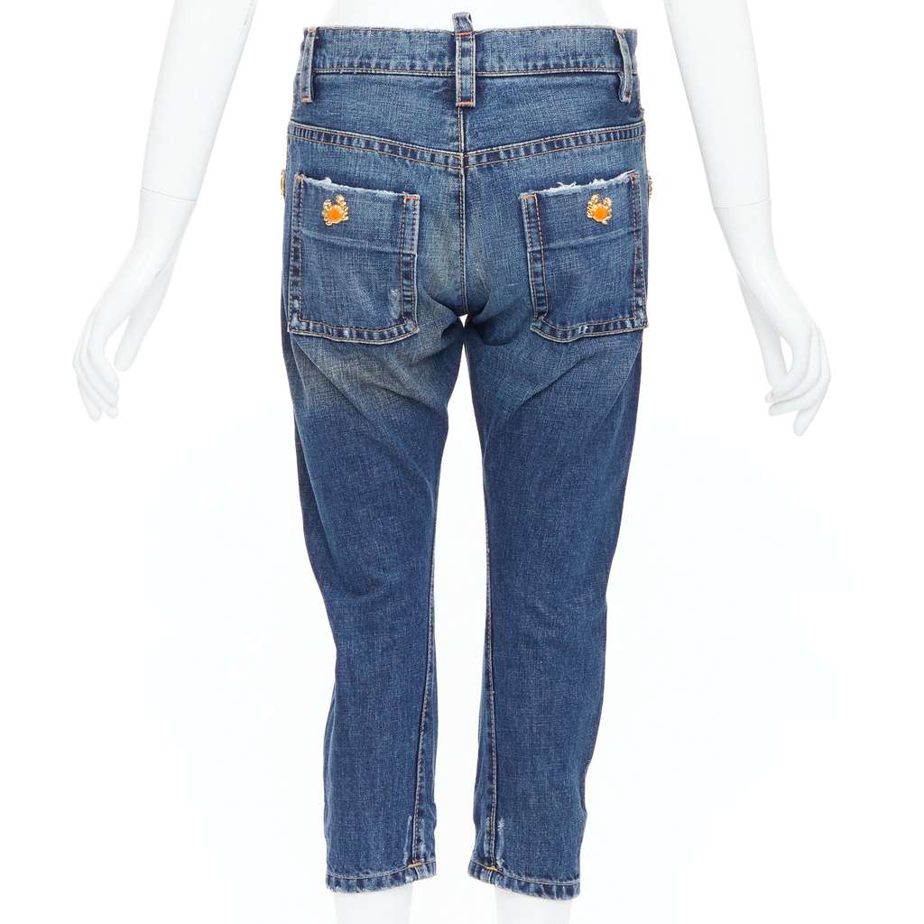 Dsquared2 Orange Cropped Jeans Blue Cotton Very good - Box View