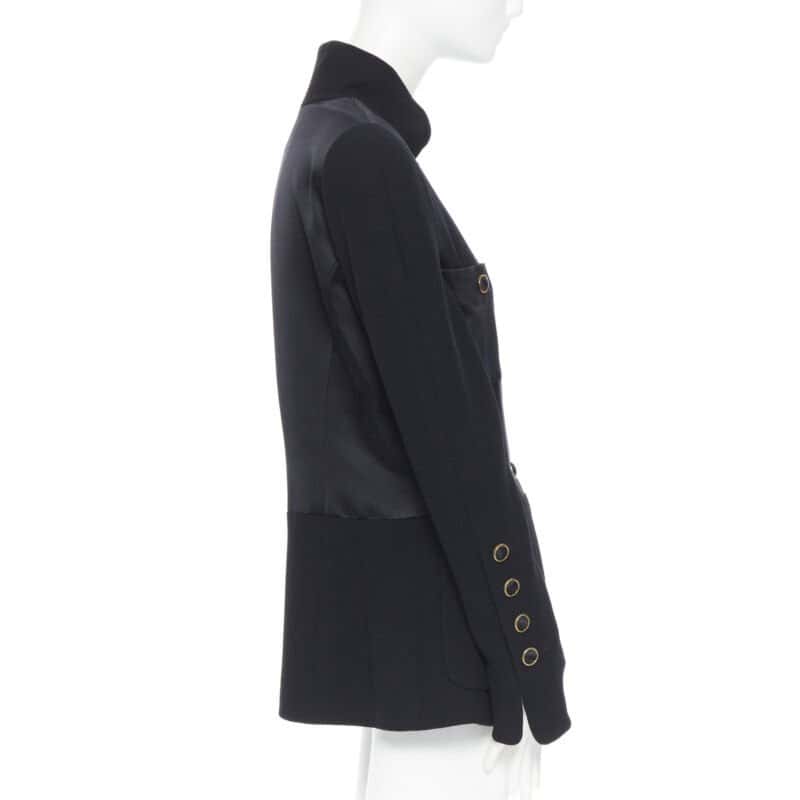 Chanel Black Silk Satin Jacket Black Polyester Very good condition - Model View