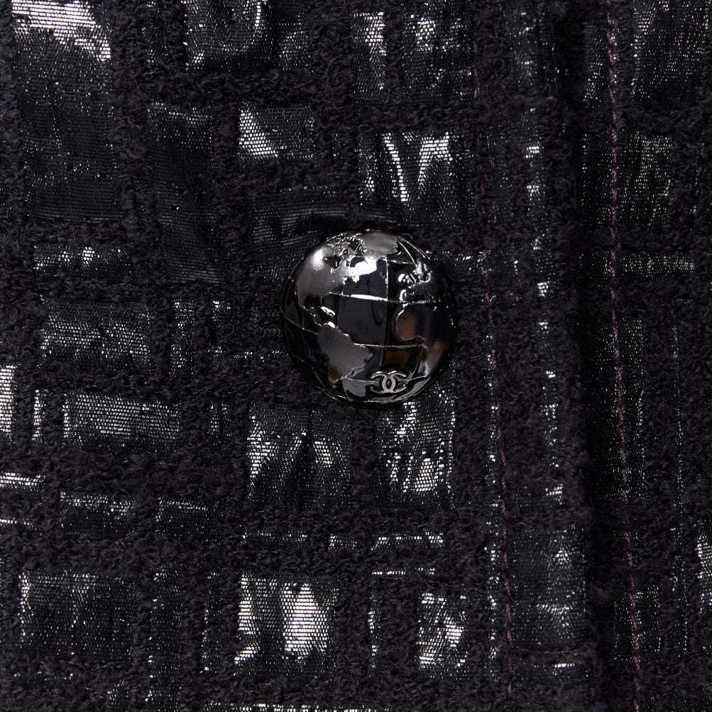 Chanel Cyber Tweed Jacket Black Tweed Never worn - Back View