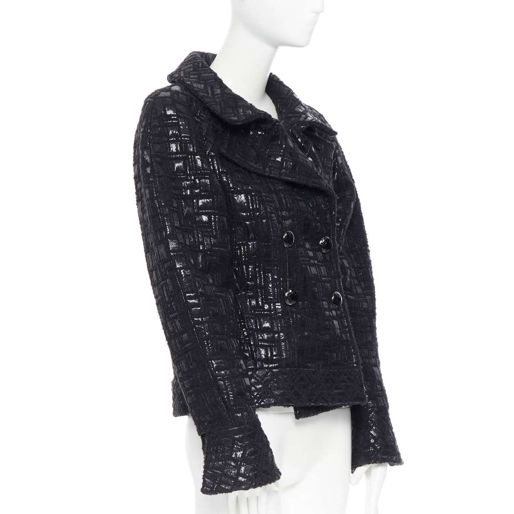 Chanel Cyber Tweed Jacket Black Tweed Never worn - Inside View