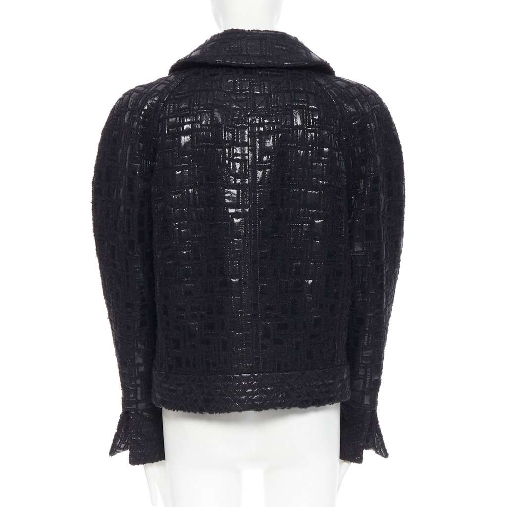 Chanel Cyber Tweed Jacket Black Tweed Never worn - Box View