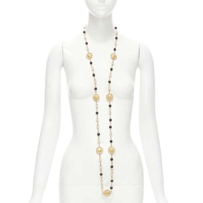 Chanel Lion Head Necklace Gold Metal Very good - Back View
