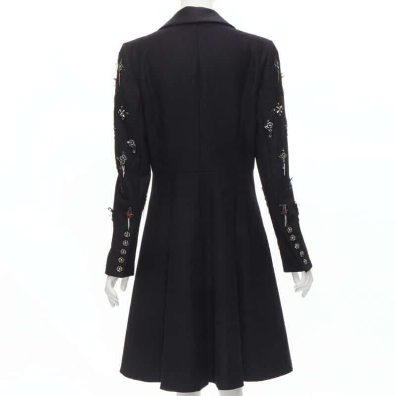 Chanel Black Punk Cashmere Coat Black Wool Never worn - Box View