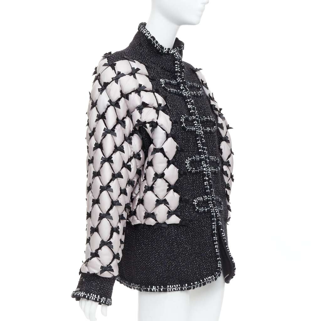 Chanel Quilted Trompe Jacket Black Polyamide Never worn - Model View