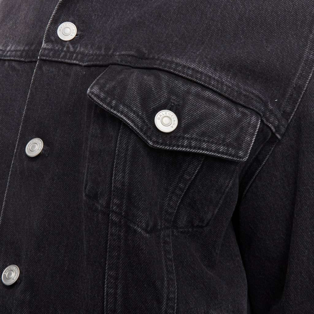 Balenciaga Grey Washed Denim Jacket Grey Cotton Never worn - Back View