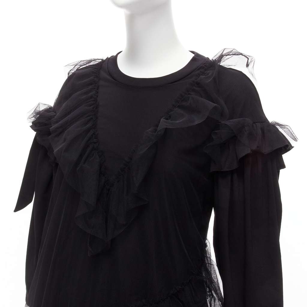 Simone Rocha Tulle Overlay Dress Black Cotton Never worn - Back View