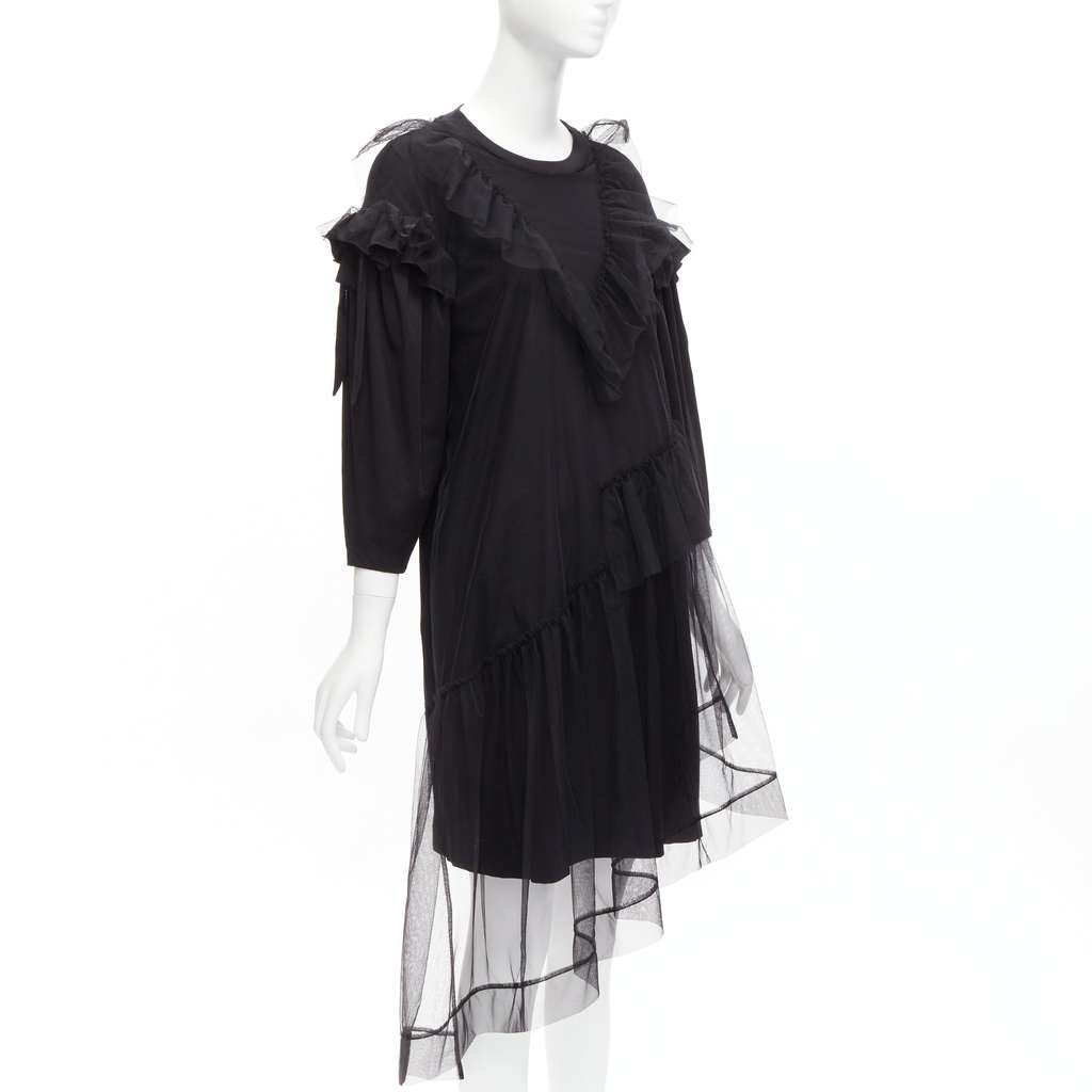 Simone Rocha Tulle Overlay Dress Black Cotton Never worn - Inside View