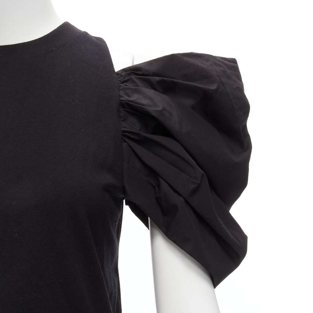 Alexander McQueen Puff Sleeve Top Black Cotton Never worn, with tag - Back View