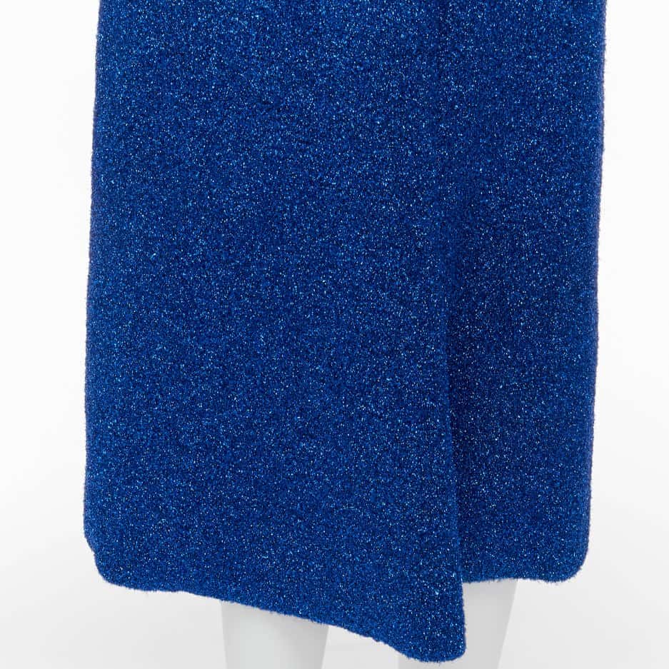 Balenciaga Metallic High Low Skirt Blue Polyester Never worn - Back View