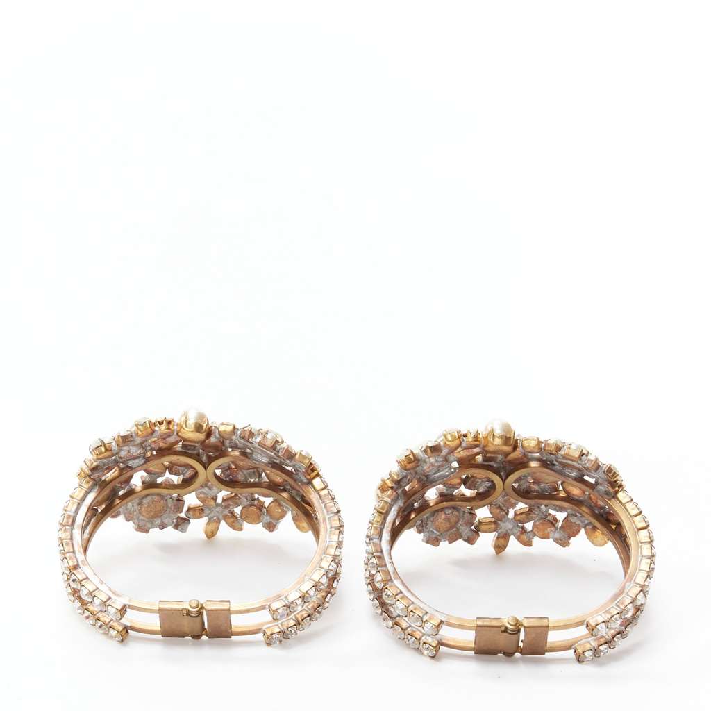 Meadham Kirchhoff Czech Crystal Double Bangle Beige Metal Very good - Back View