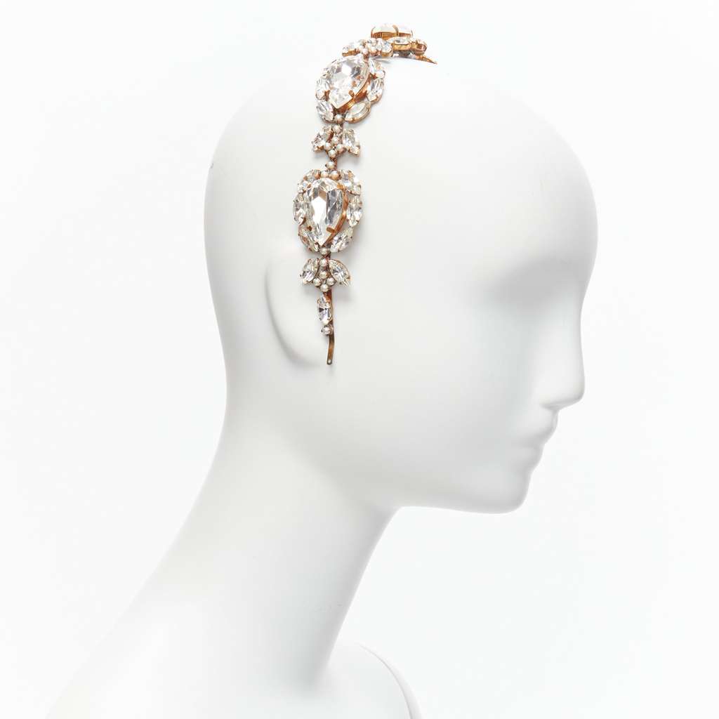 Meadham Kirchhoff Crystal Pearl Headband White Very good - Model View