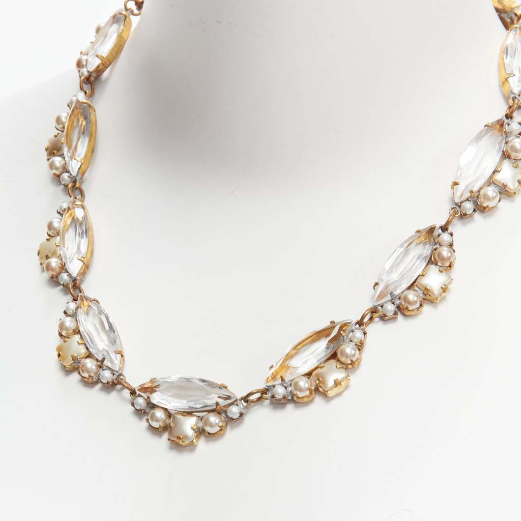 Meadham Kirchhoff Runway Pearl Necklace Silver Metal Very good - Back View