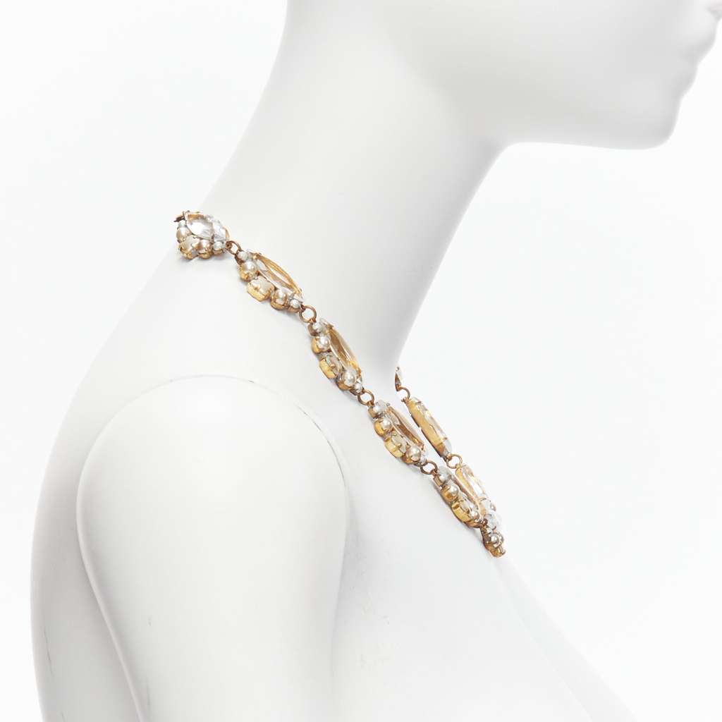 Meadham Kirchhoff Runway Pearl Necklace Silver Metal Very good - Model View
