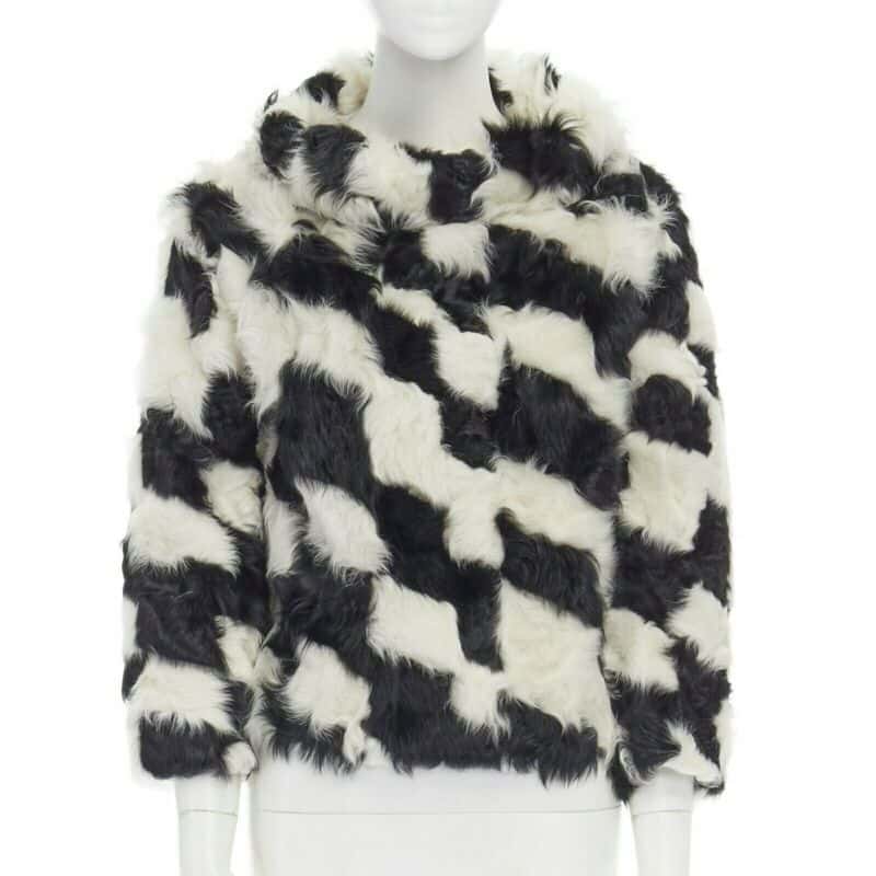 Dries Van Noten Goat Fur Boxy Sweater Black Fur Very good - Front View