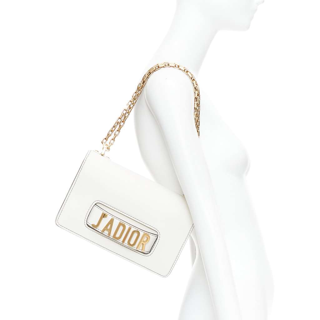 Dior J'Adior Medium White Leather Good - Back View