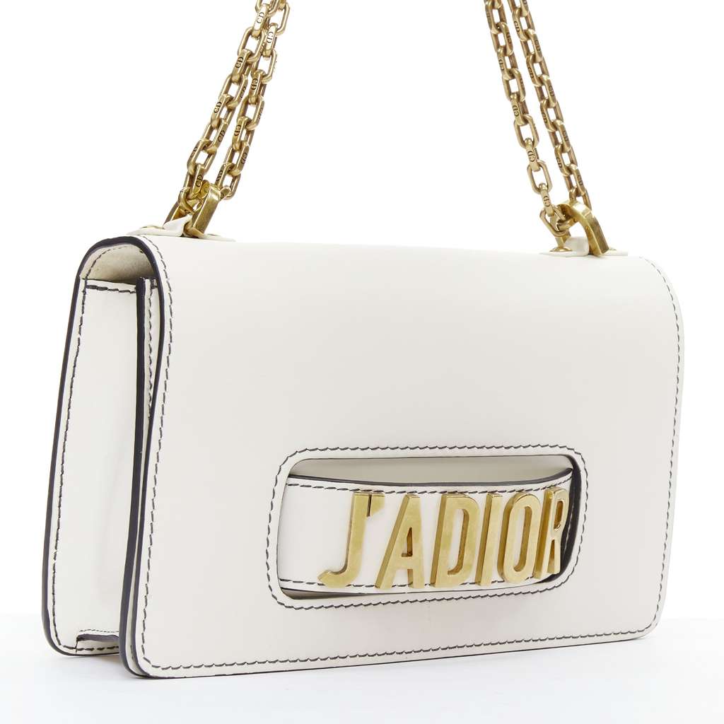 Dior J'Adior Medium White Leather Good - Inside View