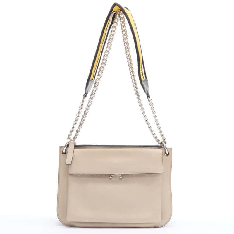 Marni Shearling Soft Tote Beige Leather Very good - Front View