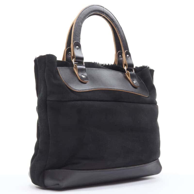Marni Textured Logo Tote Black Leather Very good - Inside View