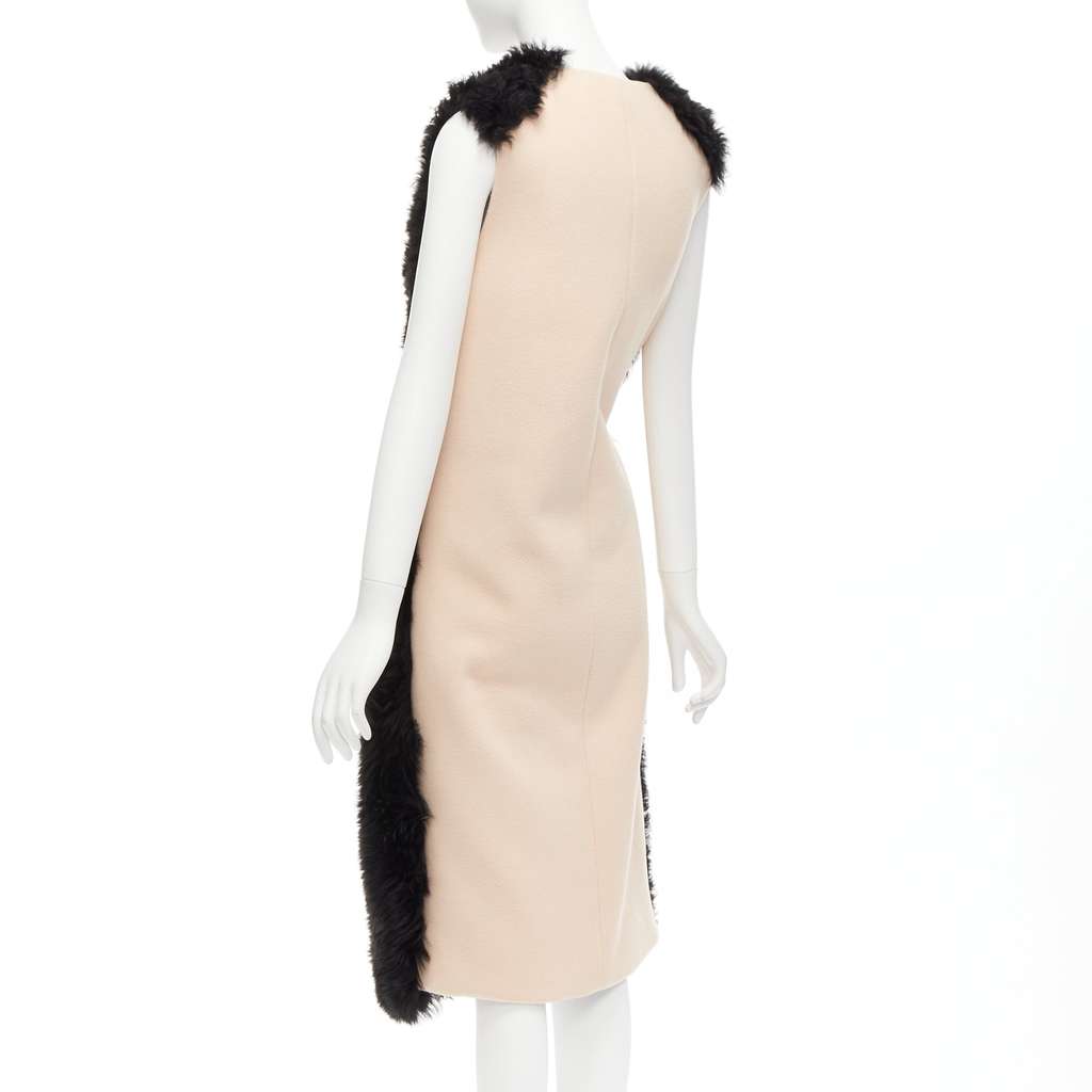Marni Black Shearling Belted Coat Black Leather Never worn - Box View