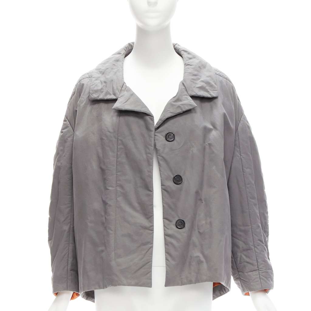 Marni Grey Padded Cocoon Jacket Grey Cotton Very good - Front View