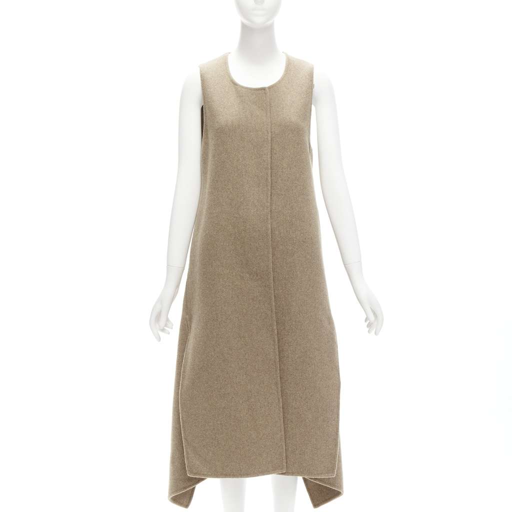 Marni Taupe High-Low Vest Coat Brown Wool Never worn - Inside View