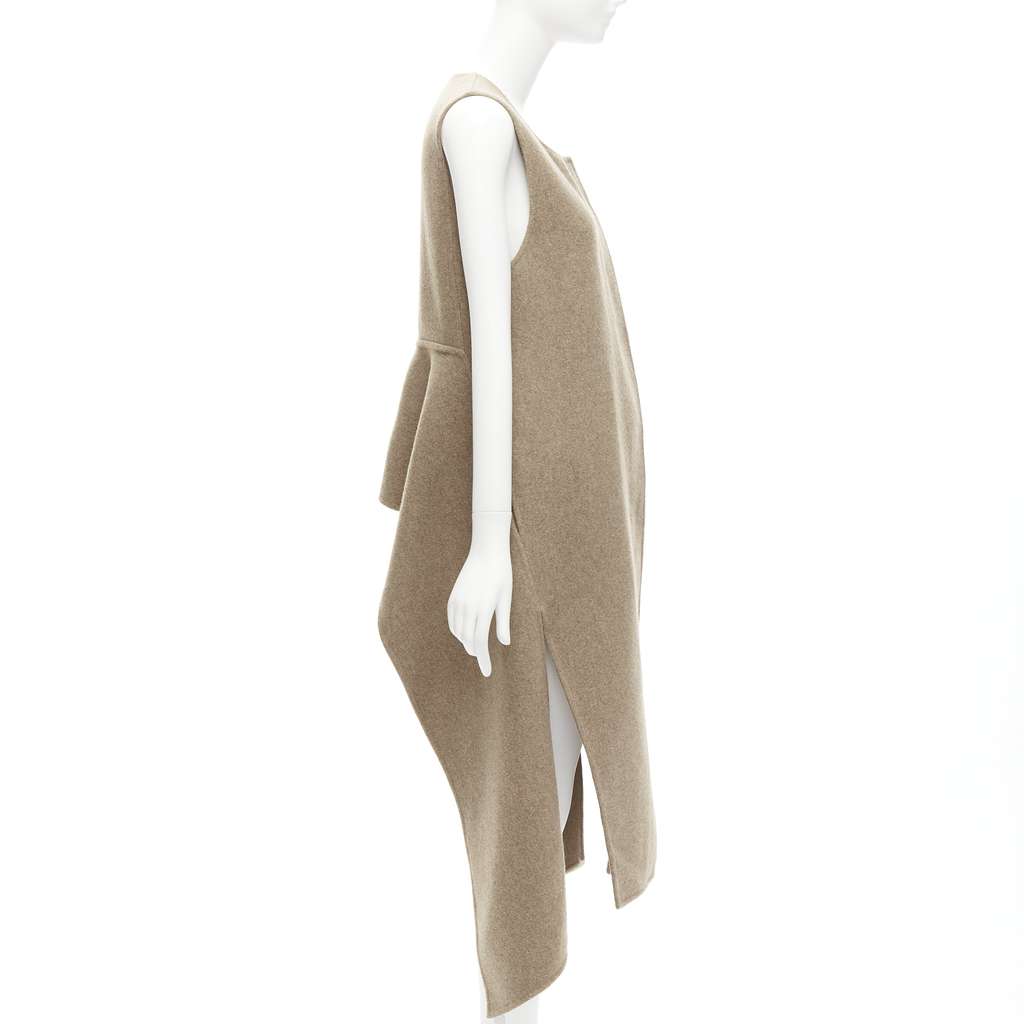 Marni Taupe High-Low Vest Coat Brown Wool Never worn - Box View