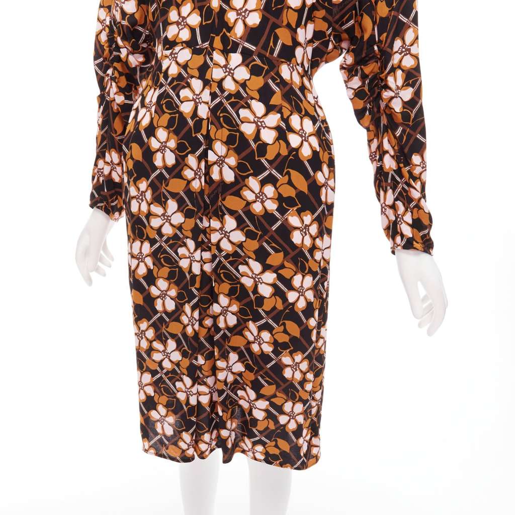 Marni Flower V-Neck Dress Pink Viscose Very good - Back View