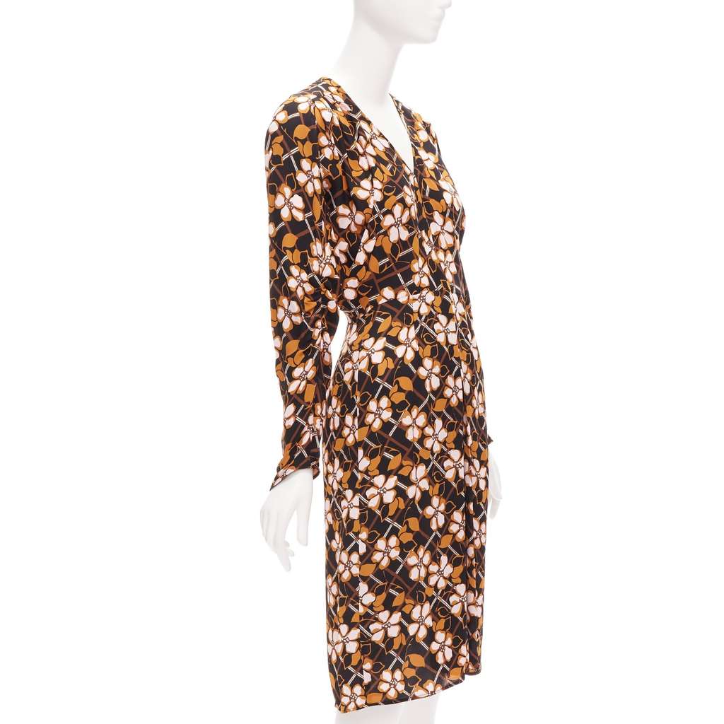 Marni Flower V-Neck Dress Pink Viscose Very good - Inside View