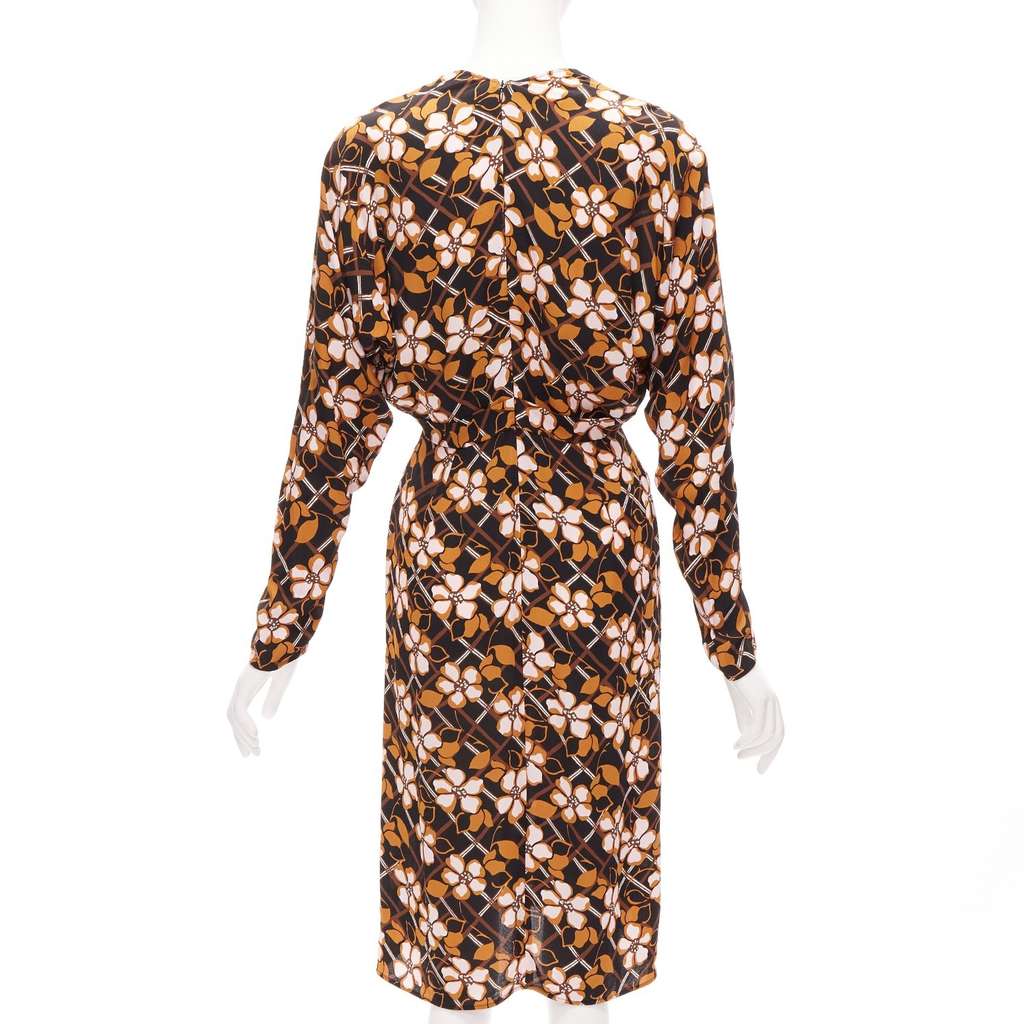 Marni Flower V-Neck Dress Pink Viscose Very good - Box View
