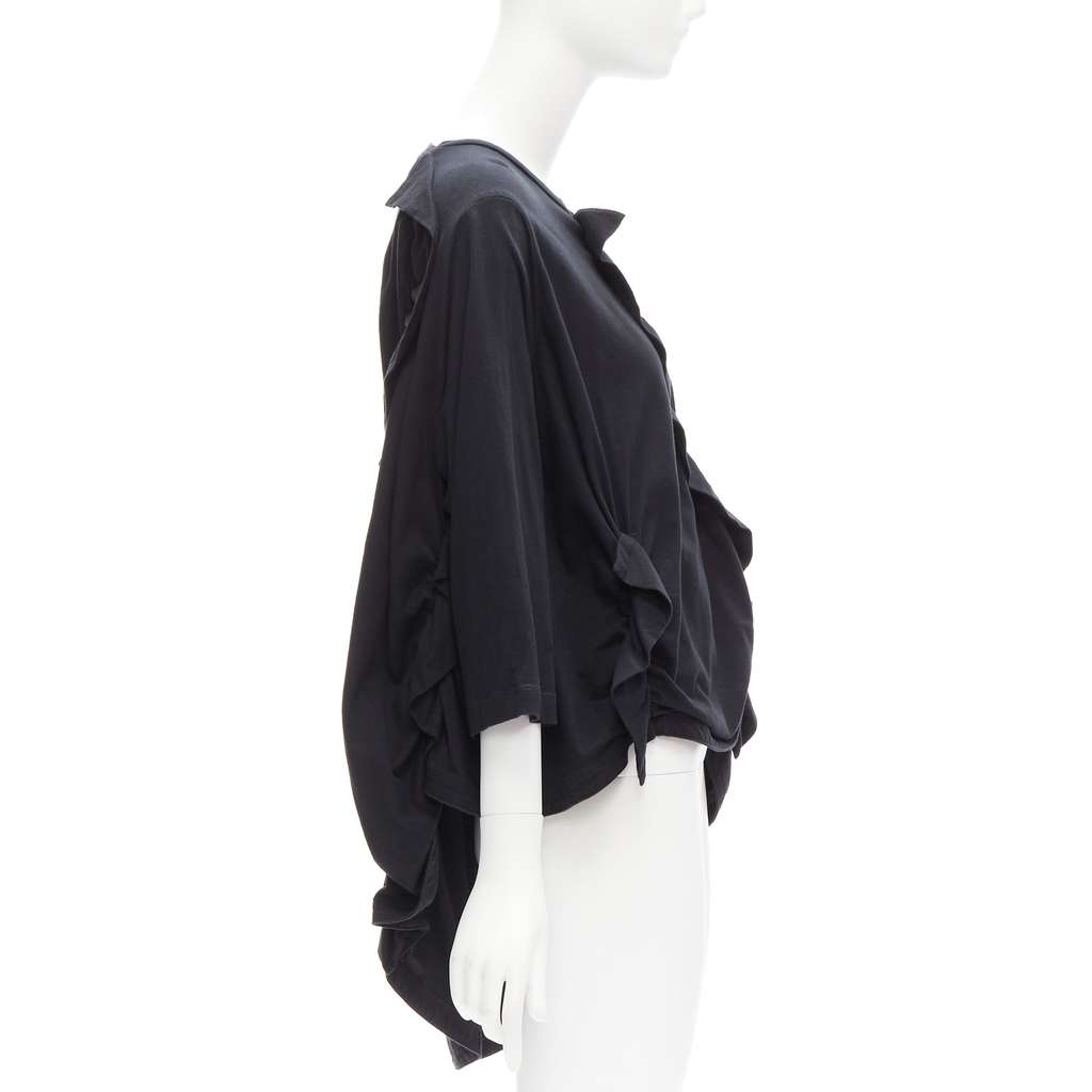 Marni Ruffle Sleeve Top Black Cotton Never worn - Model View